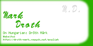 mark droth business card